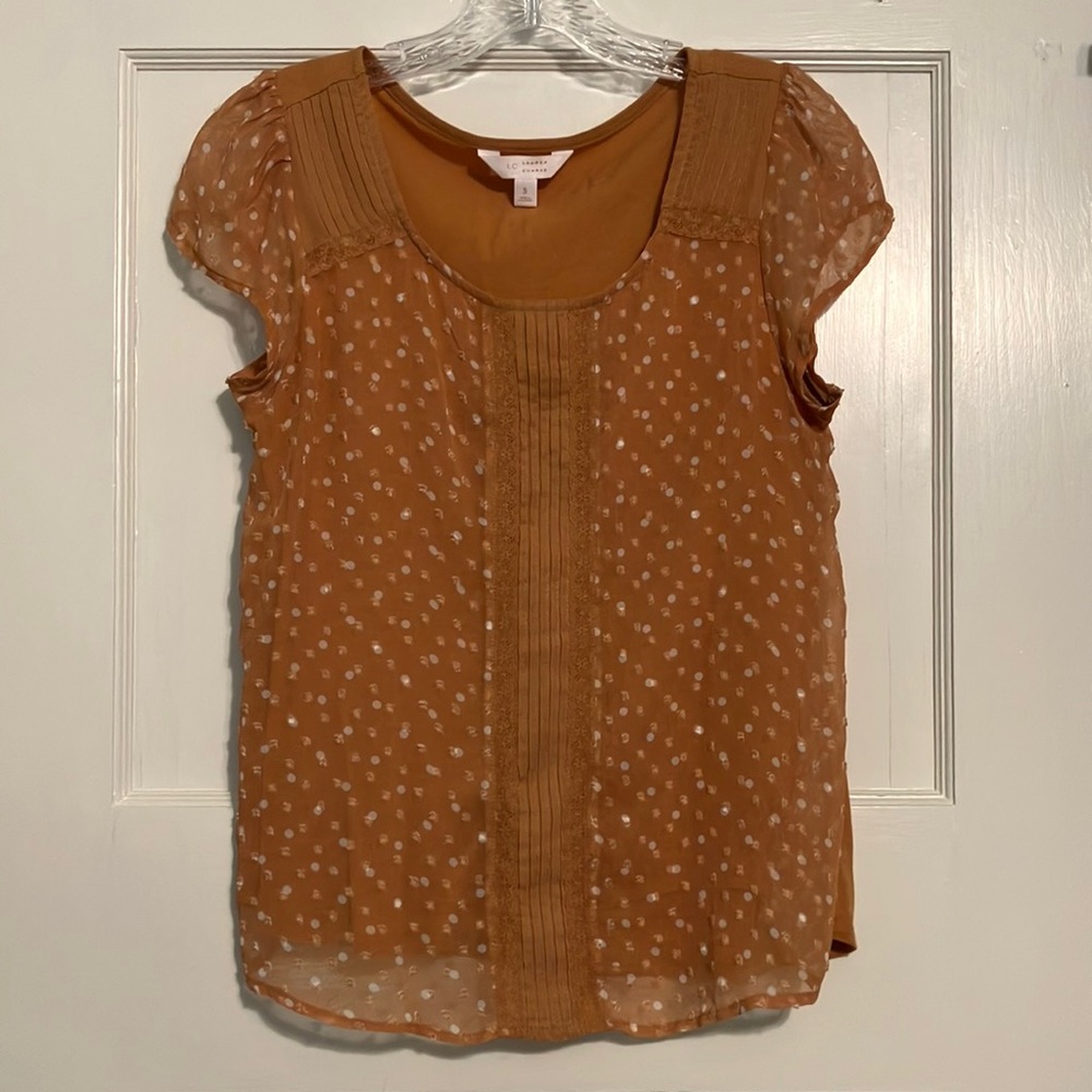 LC Lauren Conrad - Swiss dot short-sleeved blouse